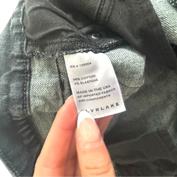SLVRLAKE Grace Crop Jeans Faded Black Raw Hem Size 28 - Picture 7 of 8